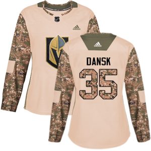 Superior Adidas Golden Knights #35 Oscar Dansk Camo Authentic 2017 Veterans Day Women's Stitched NHL Jersey