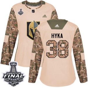 Stunning Adidas Golden Knights #38 Tomas Hyka Camo Authentic 2017 Veterans Day 2018 Stanley Cup Final Women's Stitched NHL Jersey