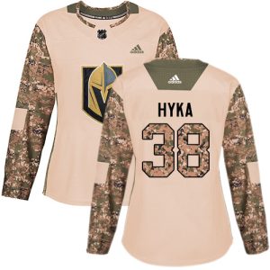 Exquisite Adidas Golden Knights #38 Tomas Hyka Camo Authentic 2017 Veterans Day Women's Stitched NHL Jersey