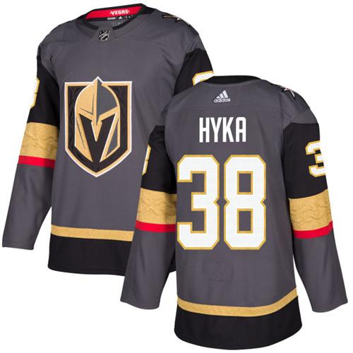 Premium Adidas Golden Knights #38 Tomas Hyka Grey Home Authentic Stitched Youth NHL Jersey