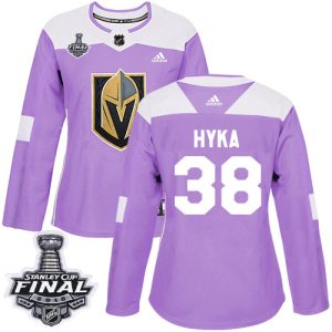 Exceptional Adidas Golden Knights #38 Tomas Hyka Purple Authentic Fights Cancer 2018 Stanley Cup Final Women's Stitched NHL Jersey