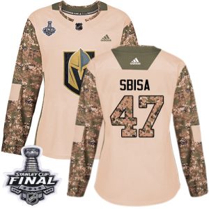 Stunning Adidas Golden Knights #47 Luca Sbisa Camo Authentic 2017 Veterans Day 2018 Stanley Cup Final Women's Stitched NHL Jersey