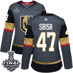 Exceptional Adidas Golden Knights #47 Luca Sbisa Grey Home Authentic 2018 Stanley Cup Final Women's Stitched NHL Jersey