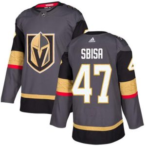 Stunning Adidas Golden Knights #47 Luca Sbisa Grey Home Authentic Stitched NHL Jersey