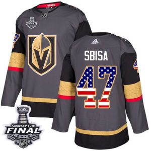 Exquisite Adidas Golden Knights #47 Luca Sbisa Grey Home Authentic USA Flag 2018 Stanley Cup Final Stitched Youth NHL Jersey