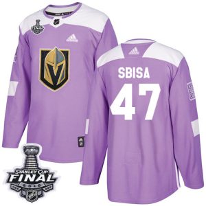 Splendid Adidas Golden Knights #47 Luca Sbisa Purple Authentic Fights Cancer 2018 Stanley Cup Final Stitched Youth NHL Jersey