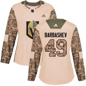 Exquisite Adidas Golden Knights #49 Ivan Barbashev Camo Authentic 2017 Veterans Day Women's Stitched NHL Jersey