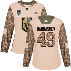 Outstanding Adidas Golden Knights #49 Ivan Barbashev Camo Authentic 2023 Stanley Cup Champions Veterans Day Women's Stitched NHL Jersey