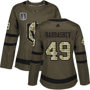 Gorgeous Adidas Golden Knights #49 Ivan Barbashev Green 2023 Stanley Cup Final Patch Salute to Service Women's Stitched NHL Jersey