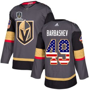 Superior Adidas Golden Knights #49 Ivan Barbashev Grey 2023 Stanley Cup Champions Home Authentic USA Flag Stitched NHL Jersey