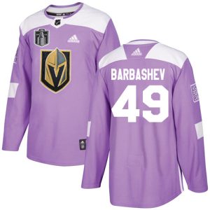Magnificent Adidas Golden Knights #49 Ivan Barbashev Purple 2023 Stanley Cup Final Patch Authentic Fights Cancer Stitched NHL Jersey