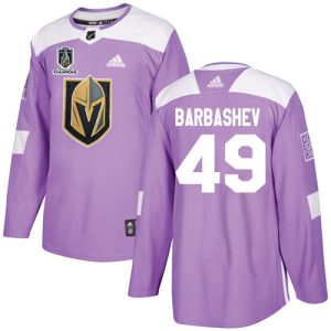 Splendid Adidas Golden Knights #49 Ivan Barbashev Purple Youth 2023 Stanley Cup Champions Authentic Fights Cancer Stitched NHL Jersey