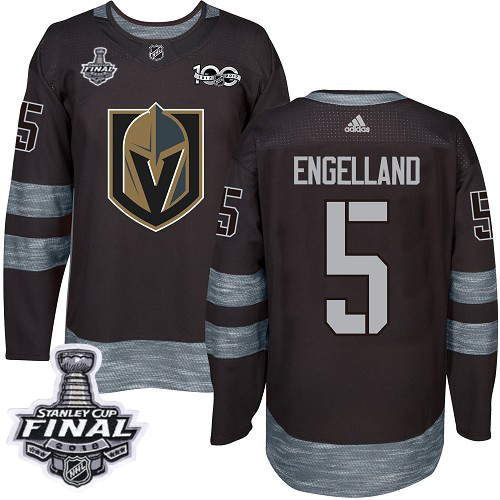 Superior Adidas Golden Knights #5 Deryk Engelland Black 1917 2017 100th Anniversary 2018 Stanley Cup Final Stitched NHL Jersey