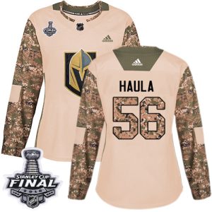 Splendid Adidas Golden Knights #56 Erik Haula Camo Authentic 2017 Veterans Day 2018 Stanley Cup Final Women's Stitched NHL Jersey