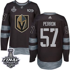Outstanding Adidas Golden Knights #57 David Perron Black 1917 2017 100th Anniversary 2018 Stanley Cup Final Stitched NHL Jersey