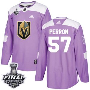 Stunning Adidas Golden Knights #57 David Perron Purple Authentic Fights Cancer 2018 Stanley Cup Final Stitched Youth NHL Jersey
