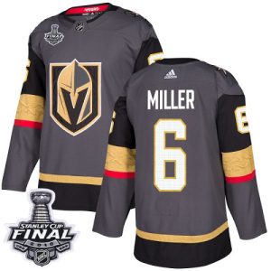 Stunning Adidas Golden Knights #6 Colin Miller Grey Home Authentic 2018 Stanley Cup Final Stitched Youth NHL Jersey