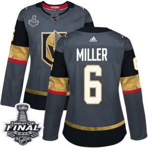 Exceptional Adidas Golden Knights #6 Colin Miller Grey Home Authentic 2018 Stanley Cup Final Women's Stitched NHL Jersey