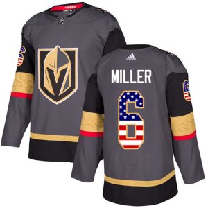 Superior Adidas Golden Knights #6 Colin Miller Grey Home Authentic USA Flag Stitched Youth NHL Jersey