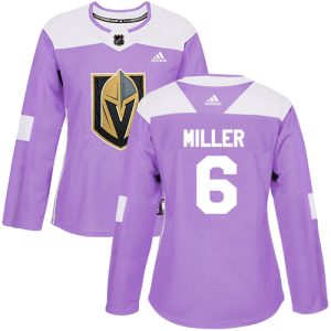 Exquisite Adidas Golden Knights #6 Colin Miller Purple Authentic Fights Cancer Women's Stitched NHL Jersey