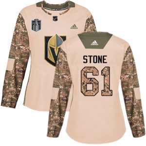 First - rate Adidas Golden Knights #61 Mark Stone Camo 2023 Stanley Cup Final Patch Authentic Veterans Day Women's Stitched NHL Jersey