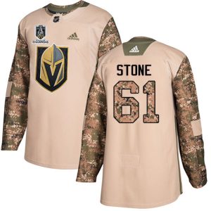 Stunning Adidas Golden Knights #61 Mark Stone Camo Authentic Youth 2023 Stanley Cup Champions Veterans Day Stitched NHL Jersey