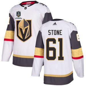 Gorgeous Adidas Golden Knights #61 Mark Stone White Road 2023 Stanley Cup Champions Authentic Stitched NHL Jersey
