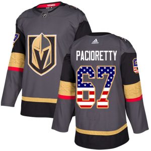 Superior Adidas Golden Knights #67 Max Pacioretty Grey Home Authentic USA Flag Stitched Youth NHL Jersey