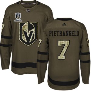 First - rate Adidas Golden Knights #7 Alex Pietrangelo Green Youth 2023 Stanley Cup Champions Salute to Service Stitched NHL Jersey