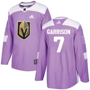 Stunning Adidas Golden Knights #7 Jason Garrison Purple Authentic Fights Cancer Stitched Youth NHL Jersey