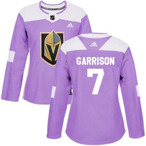 Premium Adidas Golden Knights #7 Jason Garrison Purple Authentic Fights Cancer Women's Stitched NHL Jersey
