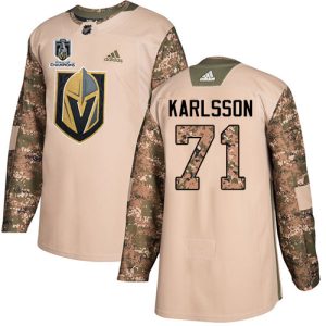 Exceptional Adidas Golden Knights #71 William Karlsson Camo Authentic Youth 2023 Stanley Cup Champions Veterans Day Stitched NHL Jersey