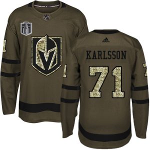 Magnificent Adidas Golden Knights #71 William Karlsson Green 2023 Stanley Cup Final Patch Salute to Service Stitched NHL Jersey