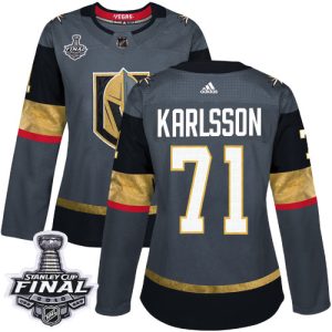 Splendid Adidas Golden Knights #71 William Karlsson Grey Home Authentic 2018 Stanley Cup Final Women's Stitched NHL Jersey