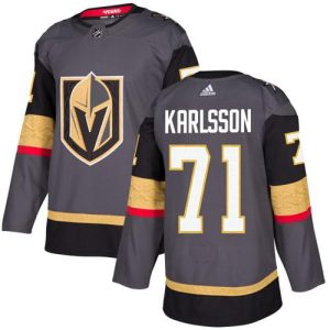 Exceptional Adidas Golden Knights #71 William Karlsson Grey Home Authentic Stitched NHL Jersey