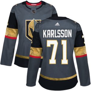 Exceptional Adidas Golden Knights #71 William Karlsson Grey Home Authentic Women's Stitched NHL Jersey