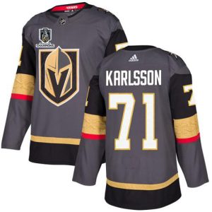 Outstanding Adidas Golden Knights #71 William Karlsson Grey Youth 2023 Stanley Cup Champions Home Authentic Stitched NHL Jersey