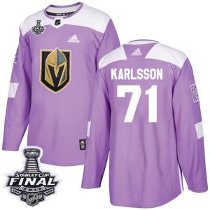 Stunning Adidas Golden Knights #71 William Karlsson Purple Authentic Fights Cancer 2018 Stanley Cup Final Stitched Youth NHL Jersey