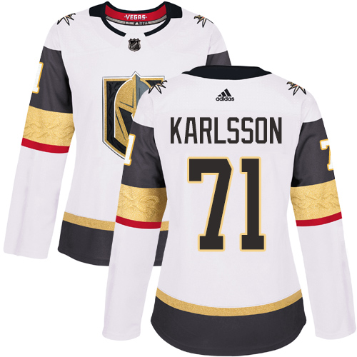 Exquisite Adidas Golden Knights #71 William Karlsson White Road Authentic Women's Stitched NHL Jersey