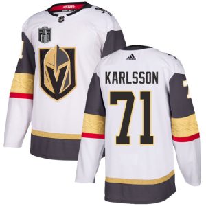 Outstanding Adidas Golden Knights #71 William Karlsson White Road Youth 2023 Stanley Cup Final Patch Authentic Stitched NHL Jersey