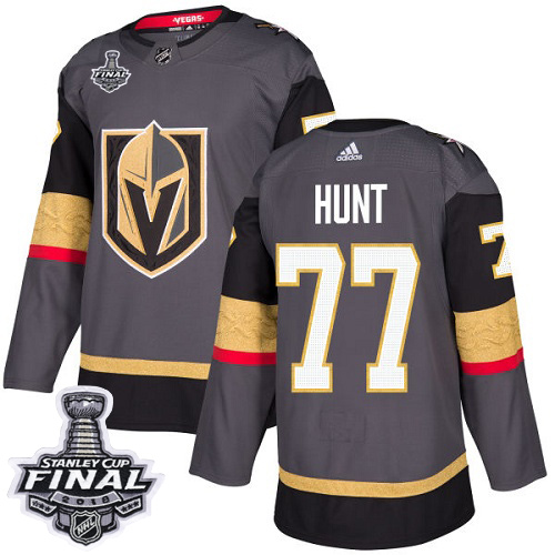 Stunning Adidas Golden Knights #77 Brad Hunt Grey Home Authentic 2018 Stanley Cup Final Stitched Youth NHL Jersey