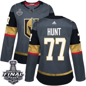 Exceptional Adidas Golden Knights #77 Brad Hunt Grey Home Authentic 2018 Stanley Cup Final Women's Stitched NHL Jersey