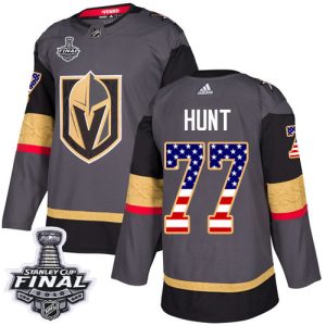 Outstanding Adidas Golden Knights #77 Brad Hunt Grey Home Authentic USA Flag 2018 Stanley Cup Final Stitched Youth NHL Jersey