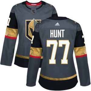 Magnificent Adidas Golden Knights #77 Brad Hunt Grey Home Authentic Women's Stitched NHL Jersey