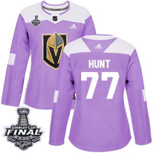 Splendid Adidas Golden Knights #77 Brad Hunt Purple Authentic Fights Cancer 2018 Stanley Cup Final Women's Stitched NHL Jersey