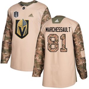 Gorgeous Adidas Golden Knights #81 Jonathan Marchessault Camo Authentic 2023 Stanley Cup Final Patch Veterans Day Stitched NHL Jersey