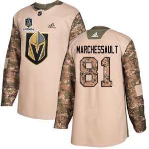 Splendid Adidas Golden Knights #81 Jonathan Marchessault Camo Authentic Youth 2023 Stanley Cup Champions Veterans Day Stitched NHL Jersey