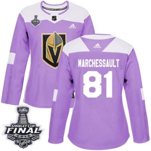 Premium Adidas Golden Knights #81 Jonathan Marchessault Purple Authentic Fights Cancer 2018 Stanley Cup Final Women's Stitched NHL Jersey