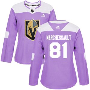 Exquisite Adidas Golden Knights #81 Jonathan Marchessault Purple Authentic Fights Cancer Women's Stitched NHL Jersey