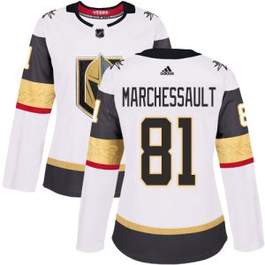 Gorgeous Adidas Golden Knights #81 Jonathan Marchessault White Road Authentic Women's Stitched NHL Jersey